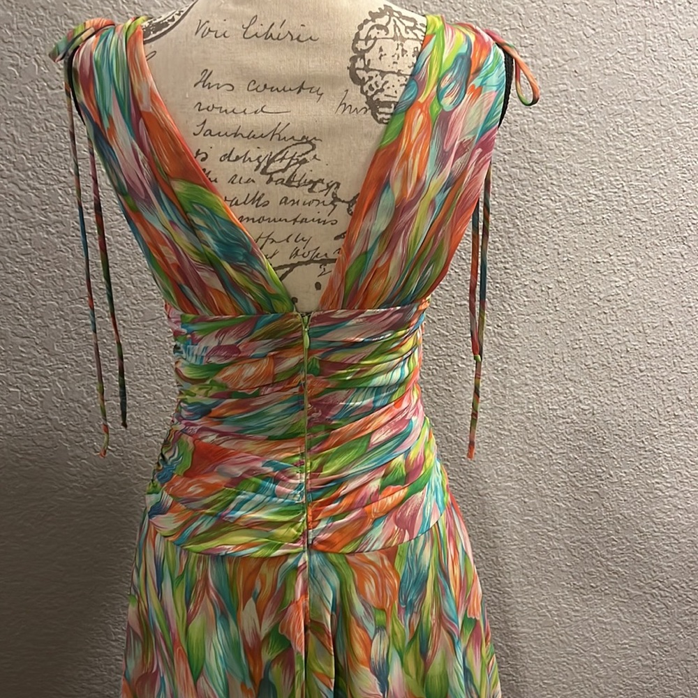 A.B.S Multi Color Deep V Sundress Sz 4 - image 8